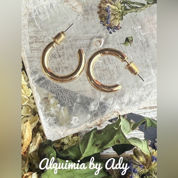 Alquimia Gold Earrings with Starburst Design - Picture 1 of 1